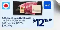 Walmart AAA eye of round beef roast offer