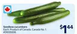 Walmart Seedless cucumbers offer