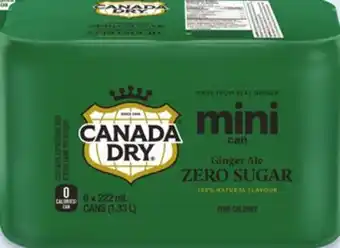 Walmart Canada Dry Ginger Ale ZERO SUGAR Mini Cans offer