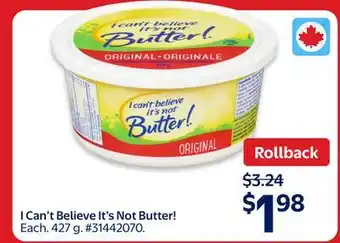 Walmart I Can't Believe It's Not Butter! offer