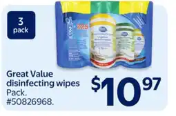 Walmart Great Value disinfecting wipes offer