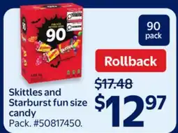 Walmart Skittles and Starburst fun size candy offer