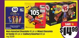 Chalo FreshCo Mars Assorted Chocolate 95 pk or Mixed Chocolate or Candy 105 pk or Cadbury Assorted 90 pk offer