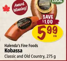 Farm Boy Halenda's Fine Foods Kobassa Classic and Old Country offer