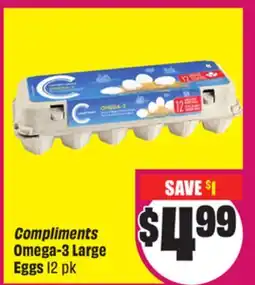 Chalo FreshCo Compliments Omega-3 Large Eggs 12 pk offer