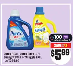 Chalo FreshCo Purex 2.03 L, Purex Baby 1.47 L, Sunlight 1.16 L offer