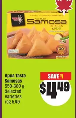 Chalo FreshCo Apna Taste Samosas 550-660 g Selected Varieties offer