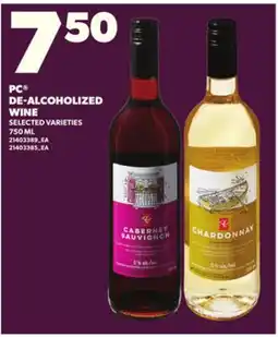 Loblaws PC DE-ALCOHOLIZED WINE, 750ML offer
