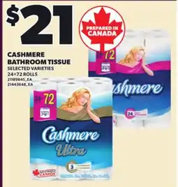Loblaws CASHMERE BATHROOM TISSUE, 24=72 ROLLS offer