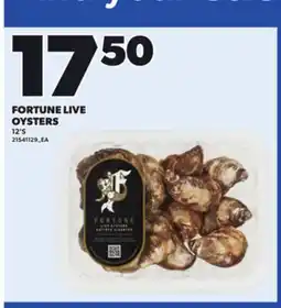 Loblaws FORTUNE LIVE OYSTERS, 12'S offer