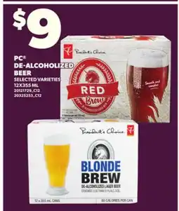 Loblaws PC DE-ALCOHOLIZED BEER, 12X355ML offer