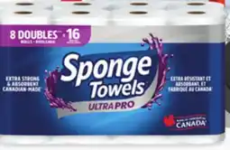 Loblaws SPONGETOWELS ULTRAPRO PAPER TOWEL, 8=16 Rolls offer