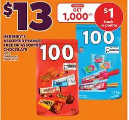 Loblaws HERSHEY'S ASSORTED PEANUT FREE OR ASSORTED CHOCOLATE, 100'S offer
