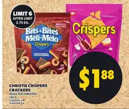 Loblaws CHRISTIE CRISPERS CRACKERS, 145G offer