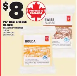 Loblaws PC DELI CHEESE BLOCK, 250G offer