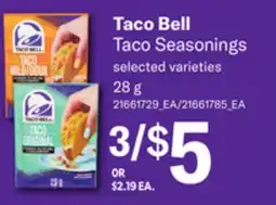 Loblaws TACO BELL TACO SEASONINGS, 28 g offer
