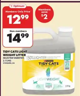 Loblaws PURINA TIDY CATS LIGHT WEIGHT LITTER, 2.72KG offer