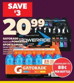 Loblaws GATORADE CLUB PACK OR POWERADE SPORTS DRINK, 24X591 ML offer