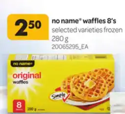 Loblaws NO NAME WAFFLES 8'S, 280 G offer