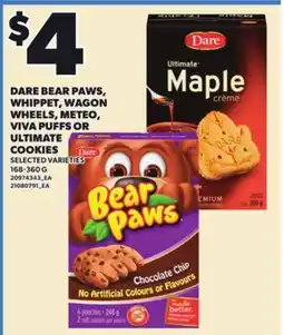 Loblaws DARE BEAR PAWS, WHIPPET, WAGON WHEELS, METEO, VIVA PUFFS OR ULTIMATE COOKIES, 168-360 G offer