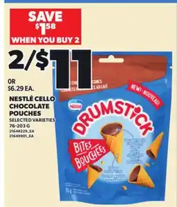 Loblaws NESTLÉ CELLO CHOCOLATE POUCHES, 76-203G offer