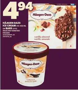 Loblaws HHÄÄAGEN DAZS ICE CREAM, 414-450 ML OR BARS 3/4'S offer
