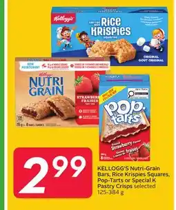 Sobeys KELLOGG'S Nutri-Grain Bars, Rice Krispies Squares, Pop-Tarts or Special K Pastry Crisps selected offer