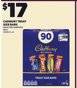 Loblaws CADBURY TREAT SIZE BARS, 90'S offer