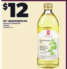 Loblaws PC GRAPESEED OIL, 750 ML offer