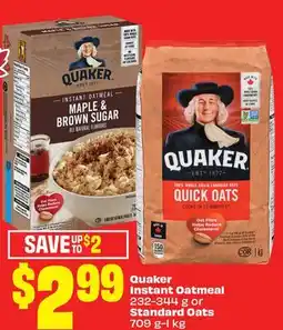 FreshCo Quaker Instant Oatmeal 232-344 g or Standard Oats 709 g - 1 kg offer