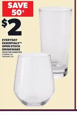 Loblaws EVERYDAY ESSENTIALS OPEN STOCK DRINKWARE offer