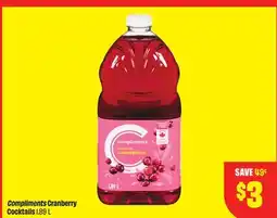 FreshCo Compliments Cranberry Cocktails 1.89 L offer