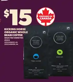 Loblaws KICKING HORSE ORGANIC WHOLE BEAN COFFEE, 454 G offer