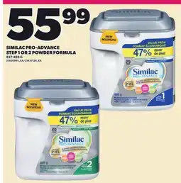 Loblaws SIMILAC PRO-ADVANCE STEP 1 OR 2 POWDER FORMULA, 837-859 G offer