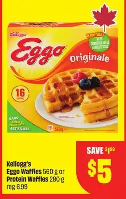 FreshCo Kellogg's Eggo Waffles 560 g or Protein Waffles 280 g offer