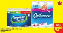 FreshCo Cashmere Bath Tissue 12-24 or 8-24 rolls, or SpongeTowel 3-6 pk offer