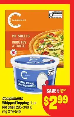 FreshCo Compliments Whipped Topping 1 L or Pie Shell 285-340 g offer