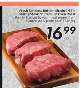 Sobeys Fresh Boneless Bottom Sirloin Tri Tip Grilling Steak or Premium Oven Roast offer