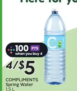 Sobeys COMPLIMENTS Spring Water offer