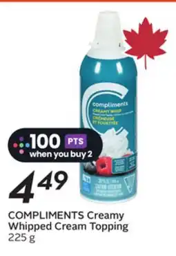 Sobeys COMPLIMENTS Creamy Whipped Cream Topping offer