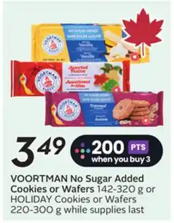 Sobeys VOORTMAN No Sugar Added Cookies or Wafers offer