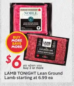 Sobeys LAMB TONIGHT Lean Ground Lamb offer
