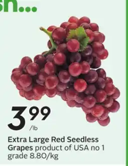 Sobeys Extra Large Red Seedless Grapes offer
