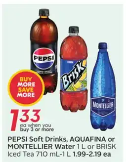 Sobeys PEPSI Soft Drinks, AQUAFINA or MONTELLIER Water offer