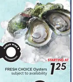 Sobeys FRESH CHOICE Oysters offer