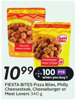Sobeys FIESTA BITES Pizza Bites, Philly Cheesesteak, Cheeseburger or Meat Lovers offer