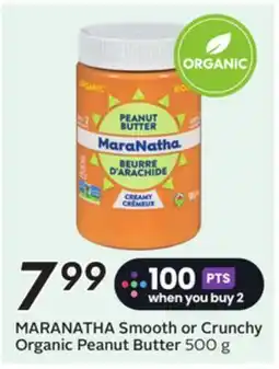Sobeys MARANATHA Smooth or Crunchy Organic Peanut Butter offer
