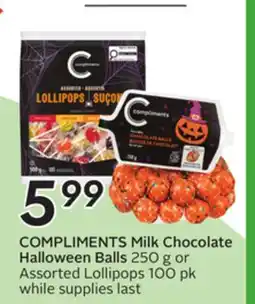 Sobeys COMPLIMENTS Milk Chocolate Halloween Balls offer