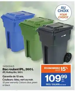 Patrick Morin IPL Rolling Bin, 360 L offer