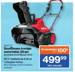 Patrick Morin Brushless Snow Blower, 20 in offer